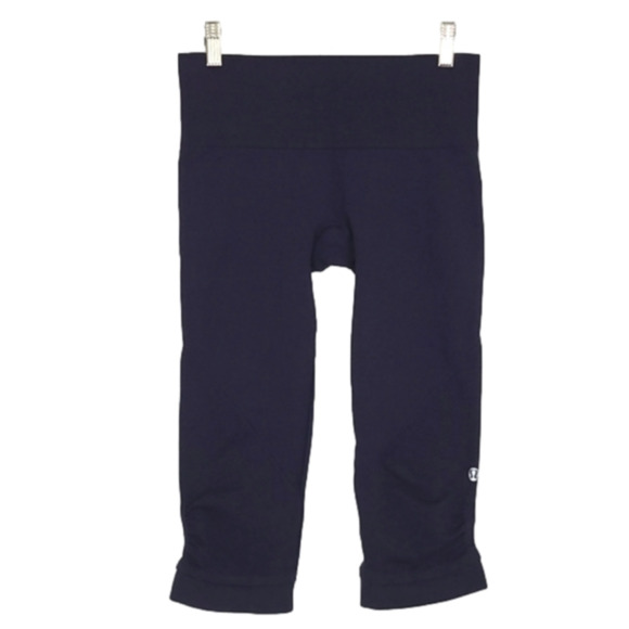Lululemon Ebb And Flow Crop Navy Blue 16" Inseam Size 4 - Picture 1 of 12